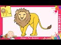 Nuovo Disegni Leone Per Bambini Elementari Colorati
