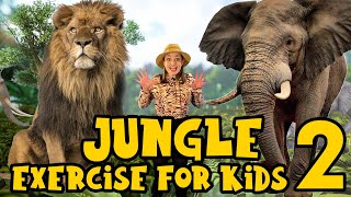 Jungle Exercise for Kids 2 | Learn about Africa and the BIG 5 Animals | Indoor Workout for Children