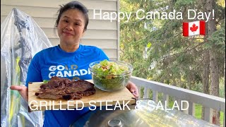 GRILLED STEAK & SALAD RECIPE??