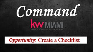 Command: Opportunity - Create a Checklist