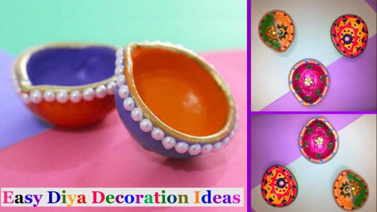 Easy Diya Decoration  Ideas Diwali  Home  Decore ideas 