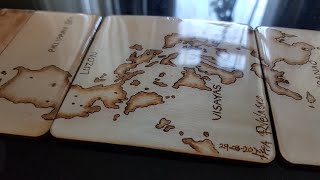 Project 20 (Part 2 of 2) - Philippines 3 Star Coasters Pyrography With Resin