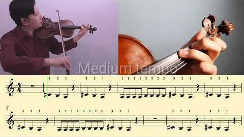 Hot Cros Buns. Play Along. Essential Elements For Strings Violin Book 2 no 76