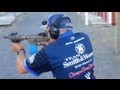 Champion shooter jerry miculek shooting full auto m4 rifle crimson trace midnight 3gun