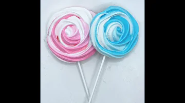 How to make BABY SHOWER POPS - Pink and Blue Spiral Pops made of yummy French Meringue