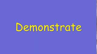 Demonstrate synonym