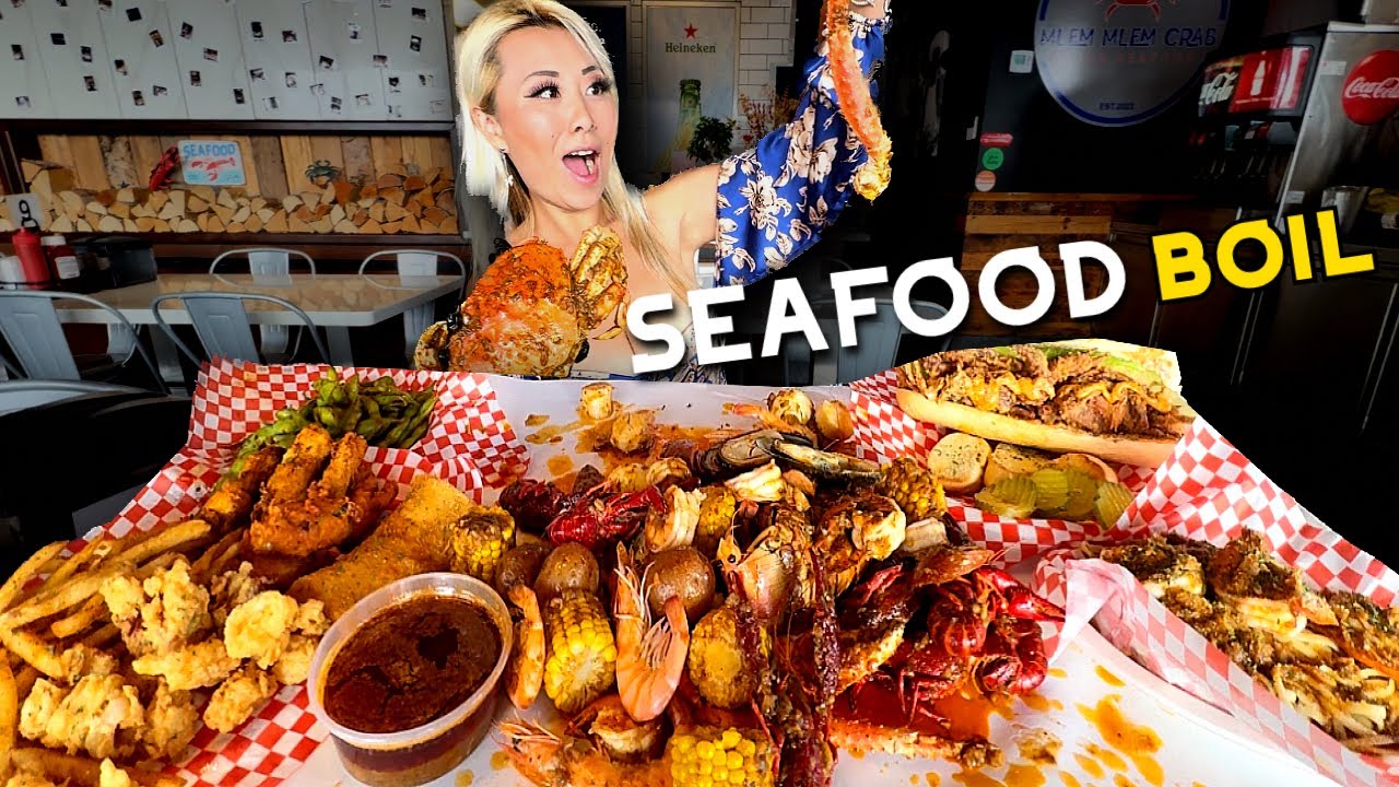 SEAFOOD BOIL at Mlem Mlem Crab in Lakewood, CA!! RainaisCrazy YouTube