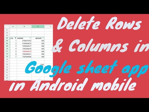 How To Insert Multiple Rows In Google Sheets - How to delete Rows and Columns in Google sheet app in android