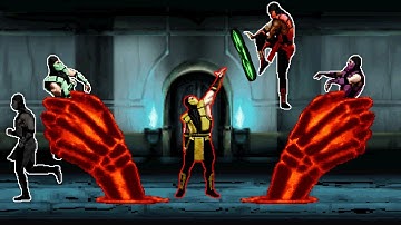 MUGEN - Scorpion Vs Reptile, Rain, Noob Saibot and Ermac (MK)