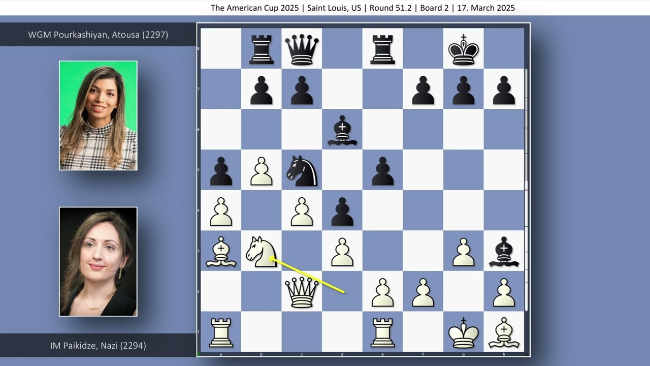 IM Nazi Paikidze vs WGM Atousa Pourkashiyan | The American Cup 2025 | Round 51.2