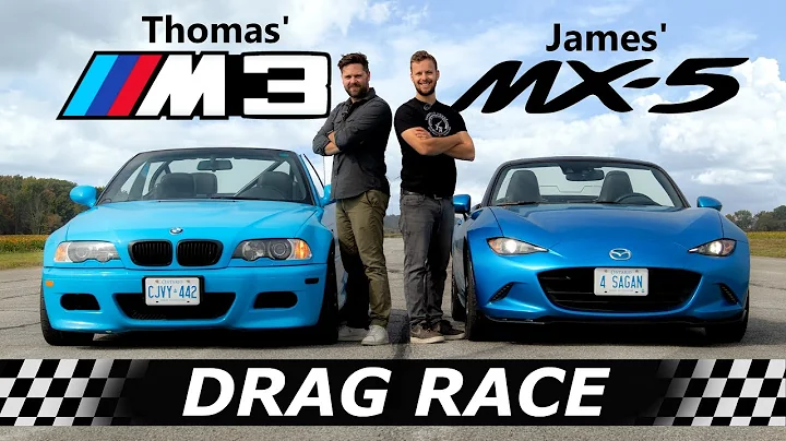 BMW E46 M3 vs Mazda MX-5 Miata // We Drag Race Our OWN Cars