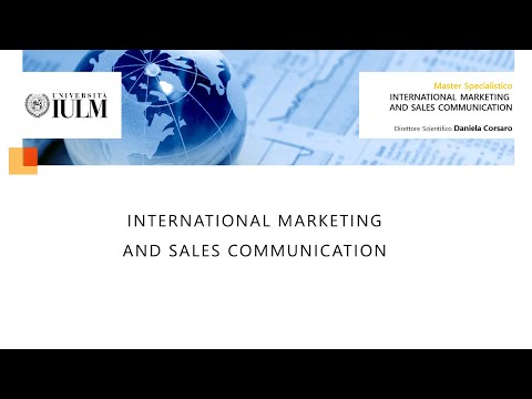 Master Specialistico in International Marketing and Sales Communication