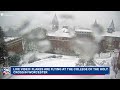 LIVE VIDEO: Flakes are flying at the College of the Holy Cross in Worcester.