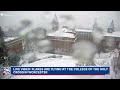 LIVE VIDEO: Flakes are flying at the College of the Holy Cross in Worcester.
