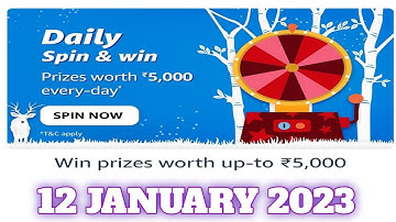 Amazon Funzone Daily Spin and Win Quiz Answers Today|12 January 2023 | Daily Quiz Timev
