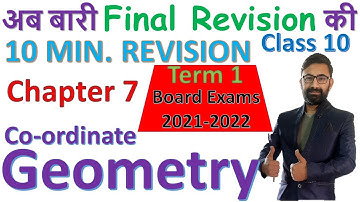 Class 10 Maths Chapter 7 Co-ordinate Geometry | Revision in 10 Mins. by Shekher Bhardwaj| DK Classes