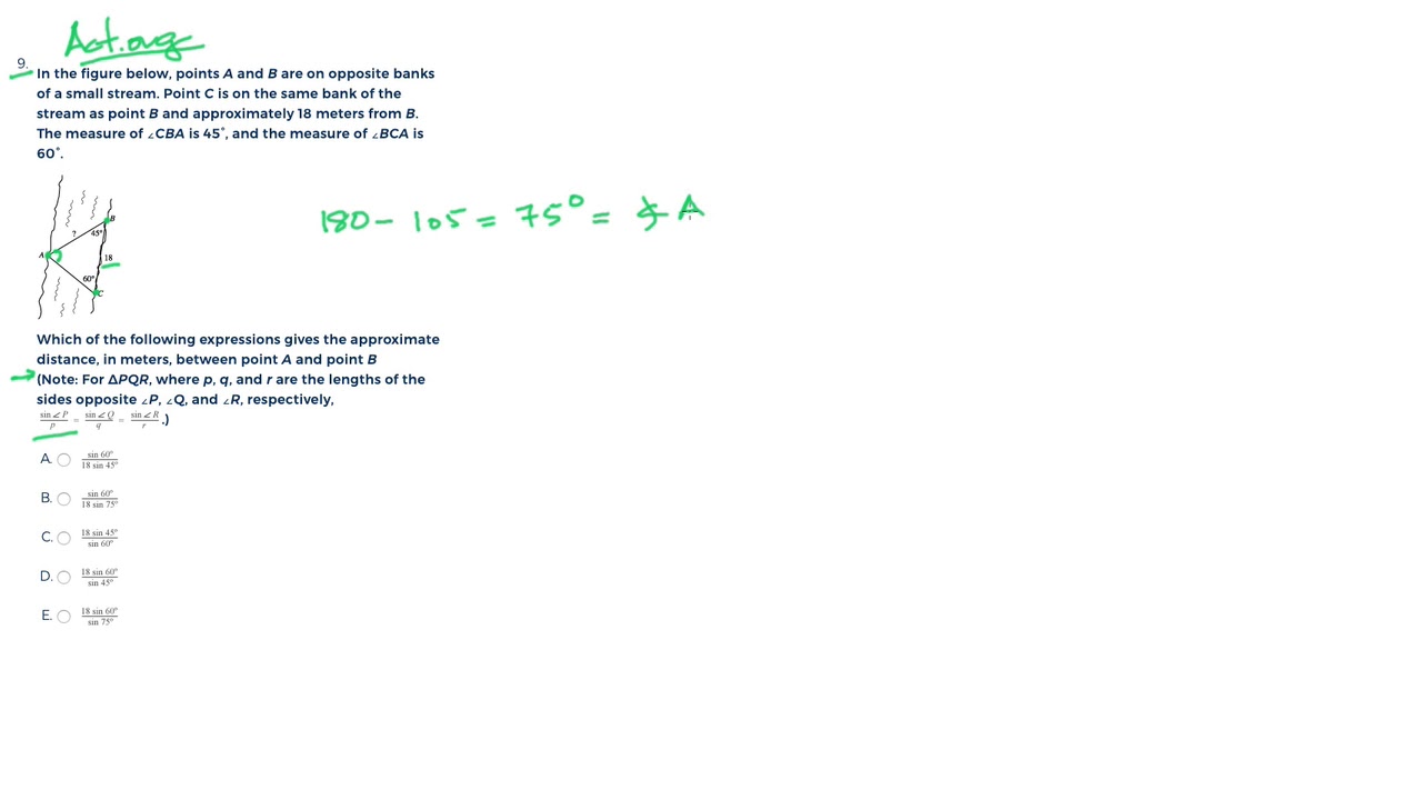 ACT.org Math Set 5, Question 9 - YouTube