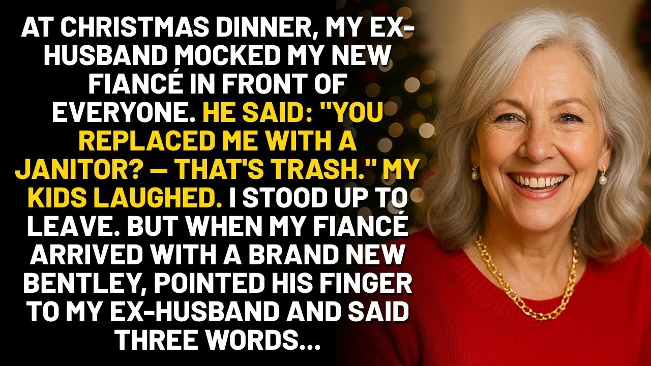 At Christmas Dinner, My Ex Mocked My “Janitor” Fiancé  “He’s TRASH!” My Kids Laughed  He Smiled A