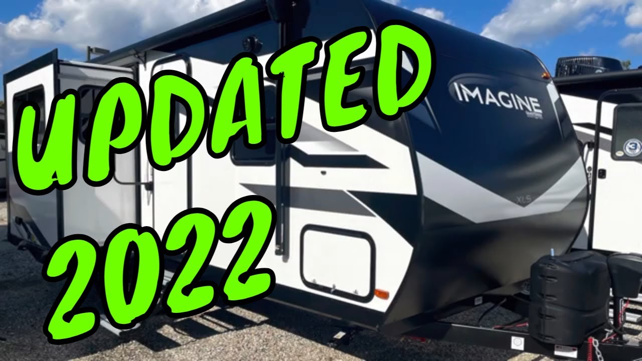 NEW 2022 GRAND DESIGN IMAGINE XLS 22RBE UPDATED TRAVEL TRAILER Dodd RV Solar Couples Camper Show