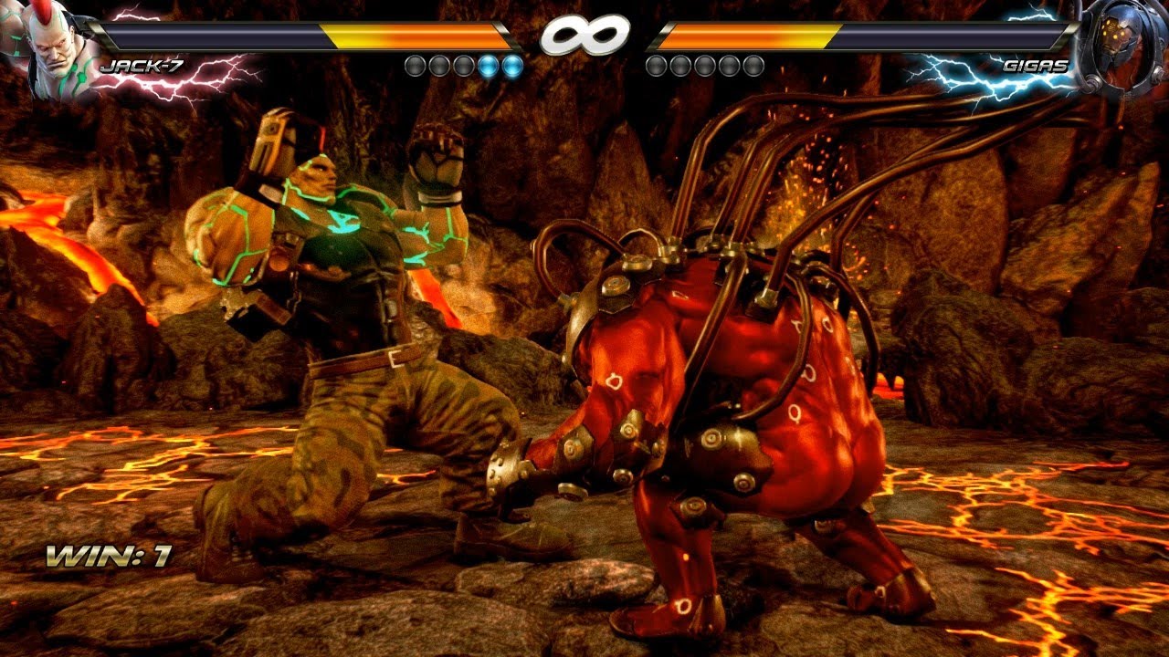 Tekken 7 (CPU vs CPU) - Jack-7 vs Gigas [ITA]