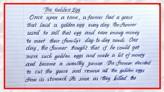 The Golden Egg - Moral English Story | Improve Handwriting & Story Writing Skills