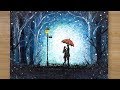 How to draw a Romantic Couple under umbrella / Aluminum painting technique