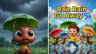 Rain Rain Go Away ☔ | Ant Family Picnic Song | Fun in Rain with Little Boy &amp; Dog!