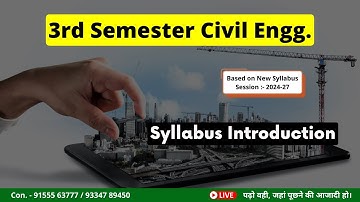 Civil Engineering 3rd Semester New Syllabus || न्यू सिलेबस में क्या क्या पढ़ना है ?