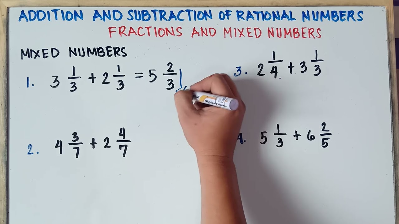 Addition and Subtraction of Rational Numbers | Fractions and Mixed Numbers| Grade 7| MC |