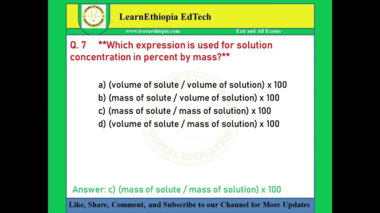 Clinical Chemistry & Toxin Analysis | Exit Exam Questions for Medical Laboratory Sciences Exit Exam