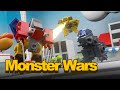 Full Version - 3D brick animation / 3 heads monster VS. T-Rex VS. 3 combiner transformer robot