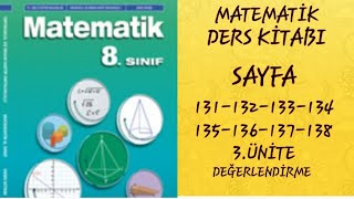 8.Sinif Matemati̇k Ders Ki̇tabi Sayfa 131 132 133 134 135 136 137 138 3.Üni̇te 8.Sinif Matemati̇k Ada