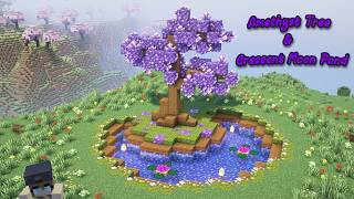 Minecraft | Build Amethyst Tree with Crescent Moon Pond [ Tutorial ]