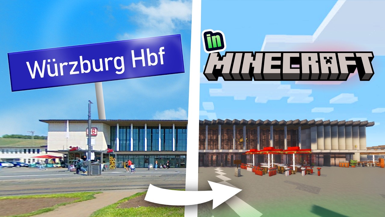 Ich habe den Würzburg Hbf. 1:1 in MINECRAFT nachgebaut!