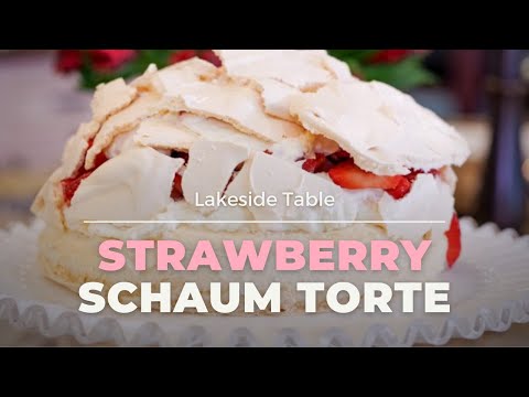 How to Make SCHAUM TORTE | Strawberries - Sweet Whip Cream - Soft Fluffy Meringue & Gluten Free!