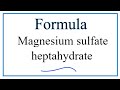 Magnesium Sulfate and Hydrates