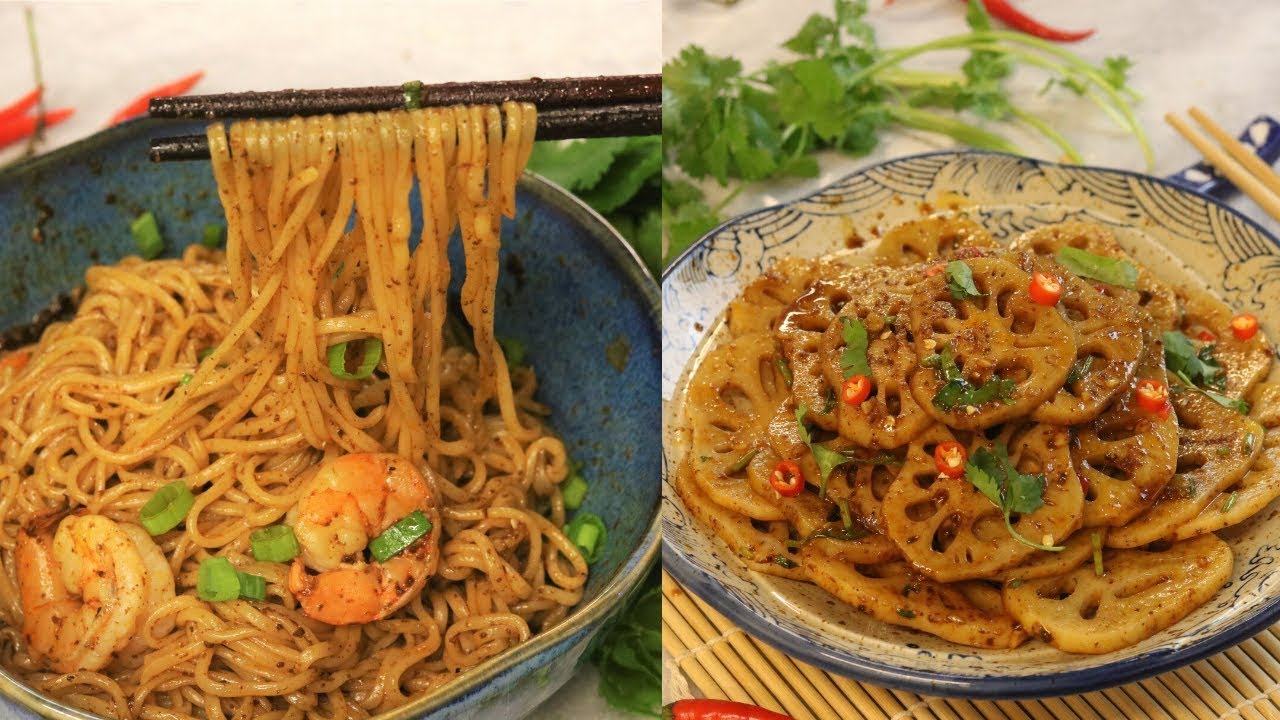 One Sauce, Two Recipes - Shrimp Noodles and Lotus Root Salad | Souped Up Recipes