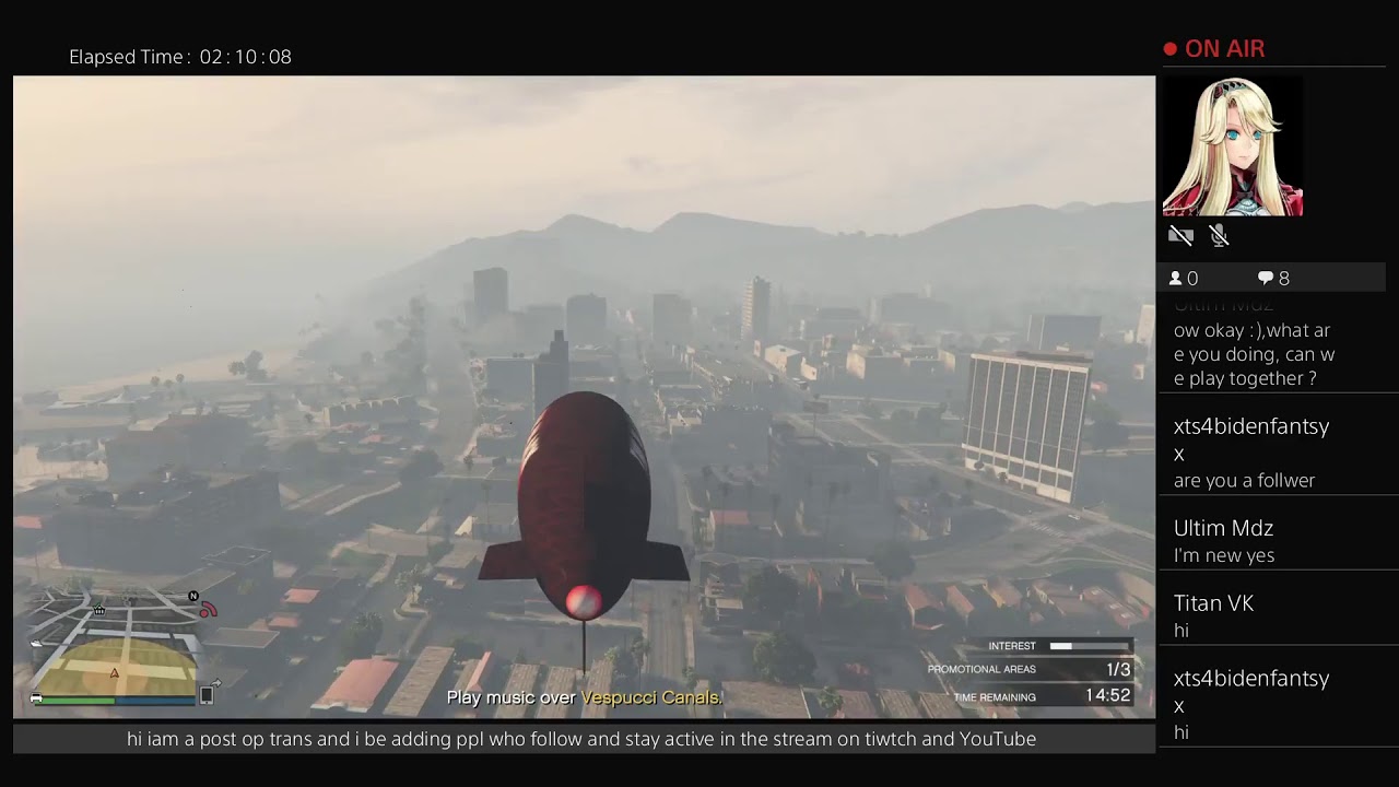 female gamer  gta 5 online game play  going club work and ramdom  on ps4