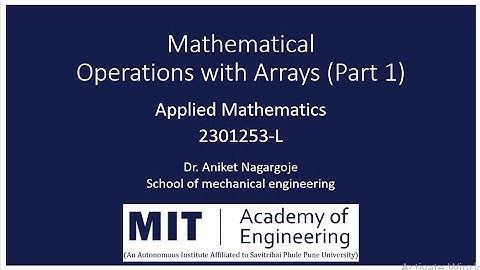 Mathematical operations with Arrays on MATLAB (Part 1) #arraymanipulation  #matlabprogramming