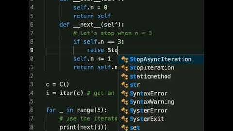 In Python, you can raise the "StopIteration" exception when you want the next call of "next" to fail
