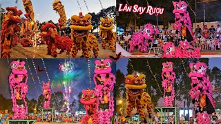 Múa Lân Bắn Pháo Hoa Cực Hay 2024 / Múa Lân Địa Bửu Việt Nam / Lion Dance Barongsai / Đầu Lân Hồng