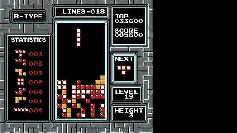 NES Tetris - My NTSC 19-3 clear