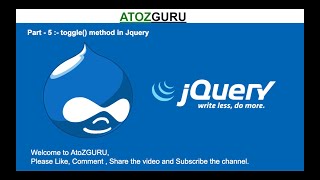 Jquery Tutorial For Beginner (Toggle method in Jquery) part - 5