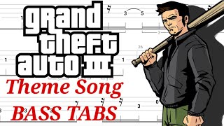 GTA III Theme Song | Play Along BASS TABS | Tutorial | Lesson