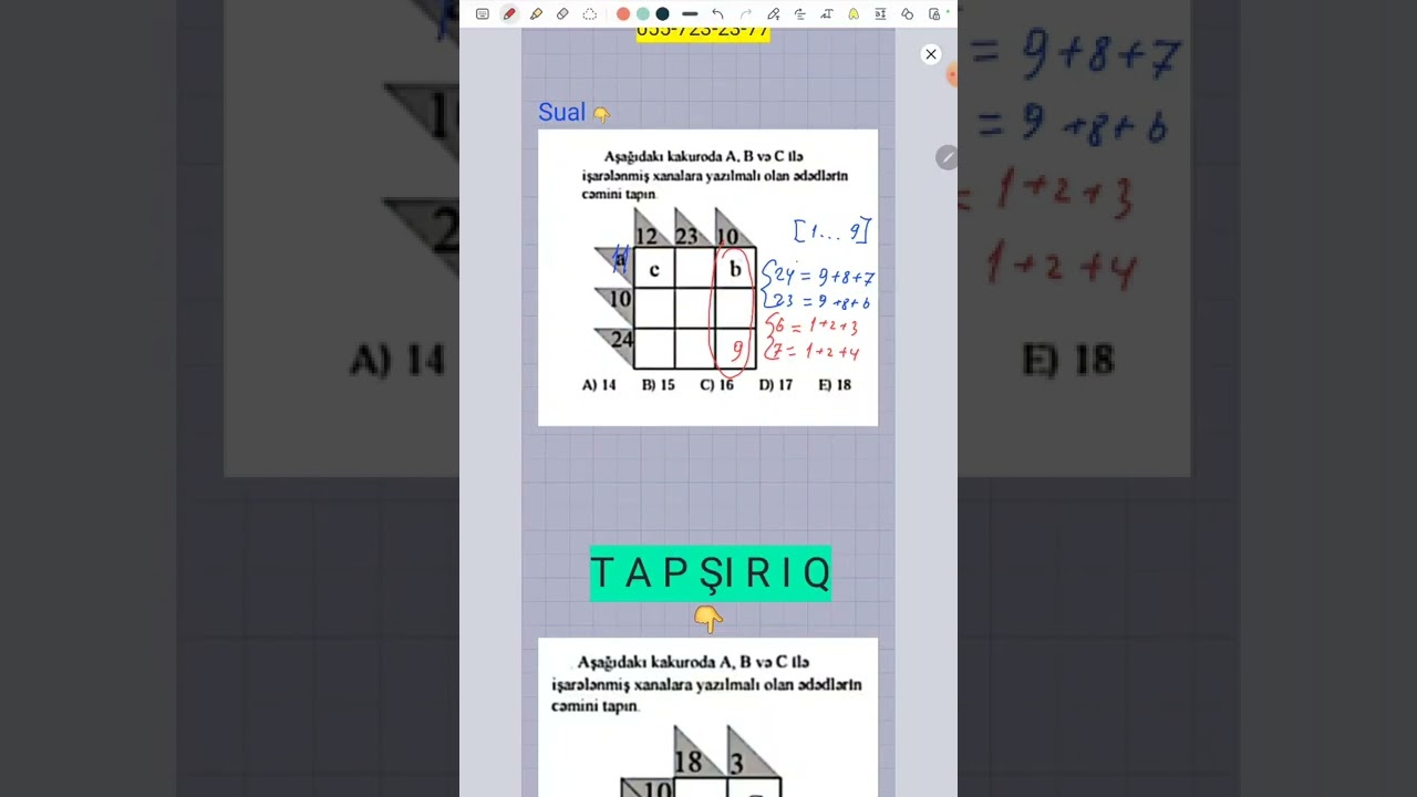 Kakuro məsələsi ən sadə izahla  @qosqarelizade