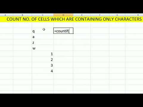 COUNT NO. OF CELLS WHICH ARE CONTAINING ONLY CHARACTERS excel