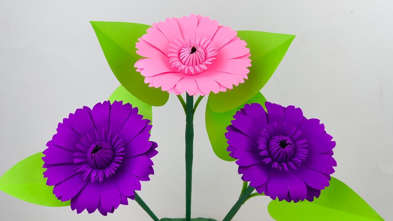 3D Beautiful Paper Flower Making | Home Decor | Amazing Paper Flowers | Easy Craft Ideas | Flower