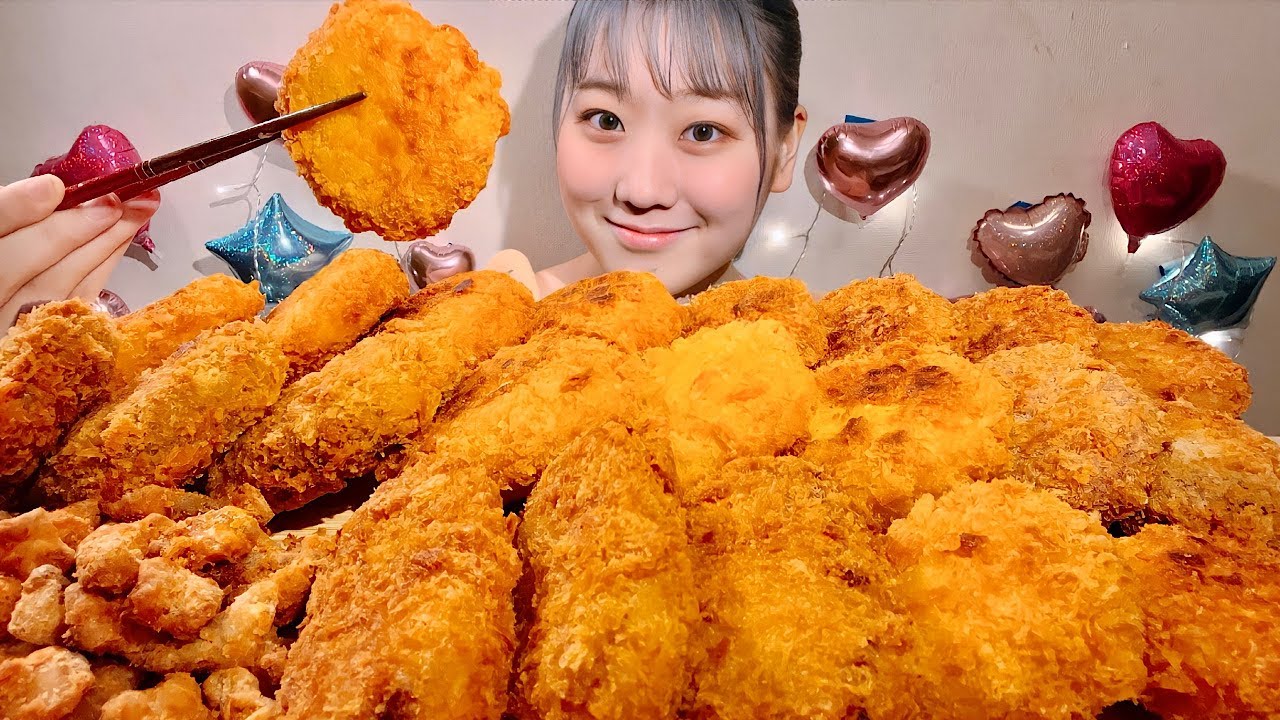 ASMR Различные жареные продукты 2kg【русские субтитры】【Mukbang/ Eating Sounds】