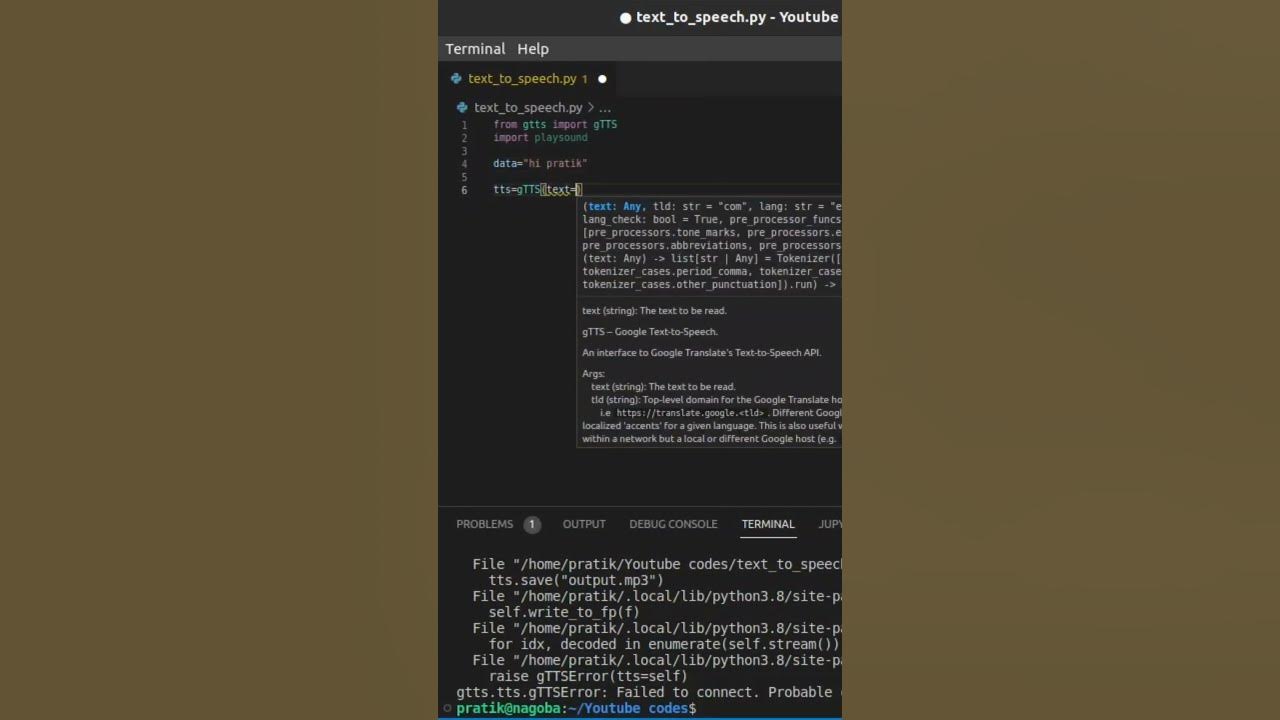 Make Python Talk with You ! | how to make tts in python - YouTube