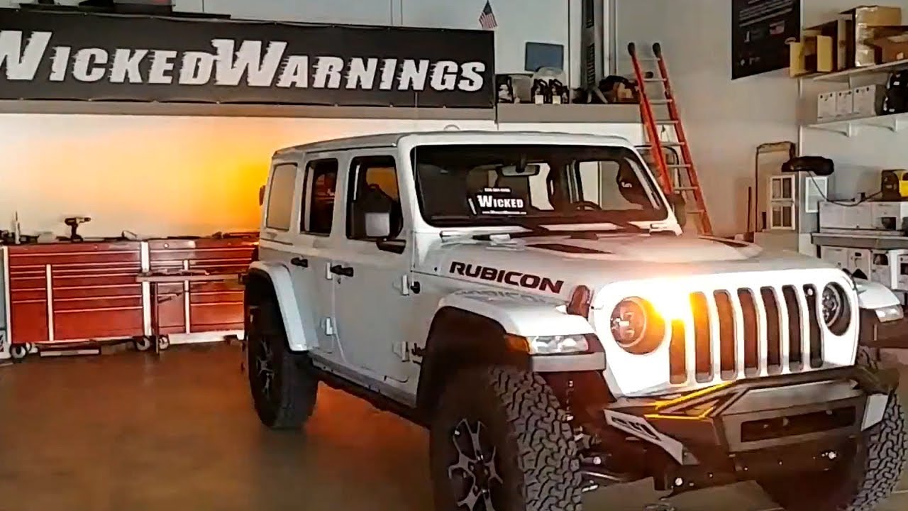 Jeep Rubicon JL LED Strobe Lights by Wicked Warnings - YouTube